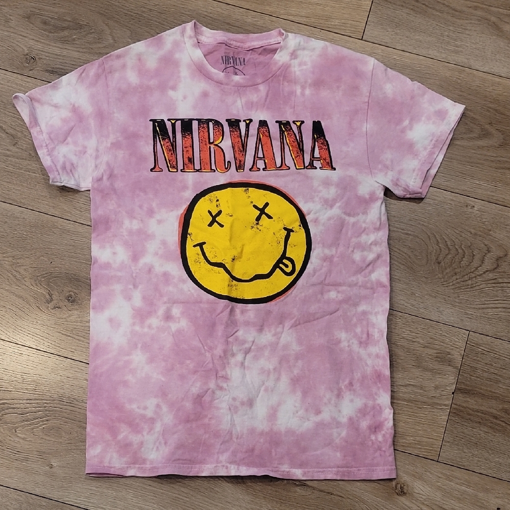 NIRVANA Pink and Yellow Tie-Dye Tee